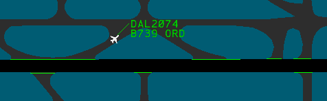 An occupied runway's hold bars