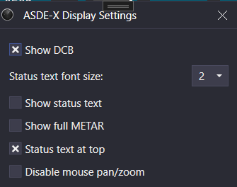 ASDE-X display settings