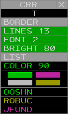 The Continuous Range Readout View menu