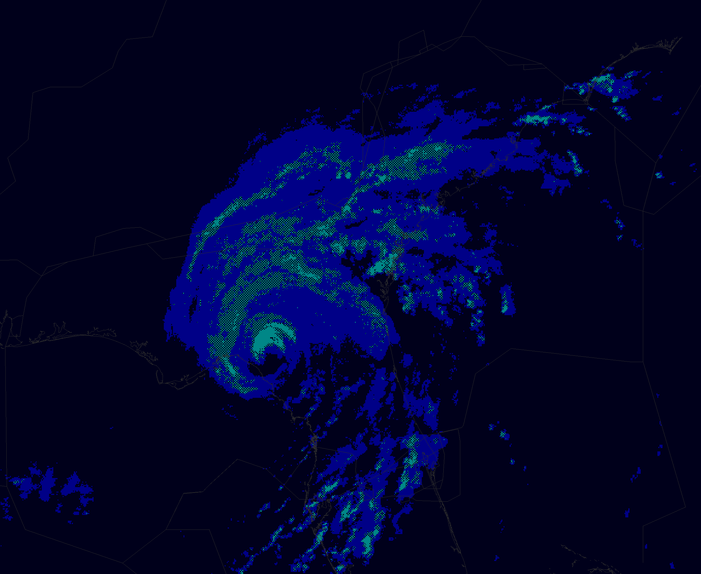 Hurricane Idalia depicted in NEXRAD