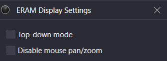 ERAM display settings