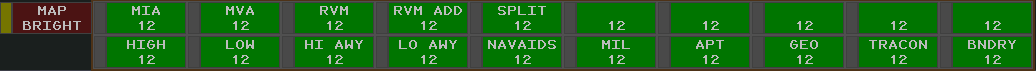 An example Map Brightness Toolbar menu
