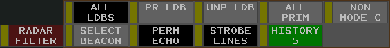 The Radar Filter Toolbar menu
