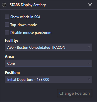 STARS Display Settings