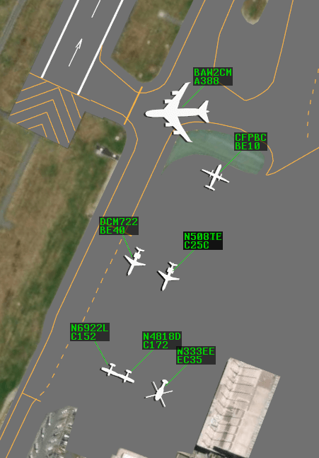 A variety of Tower Cab aircraft