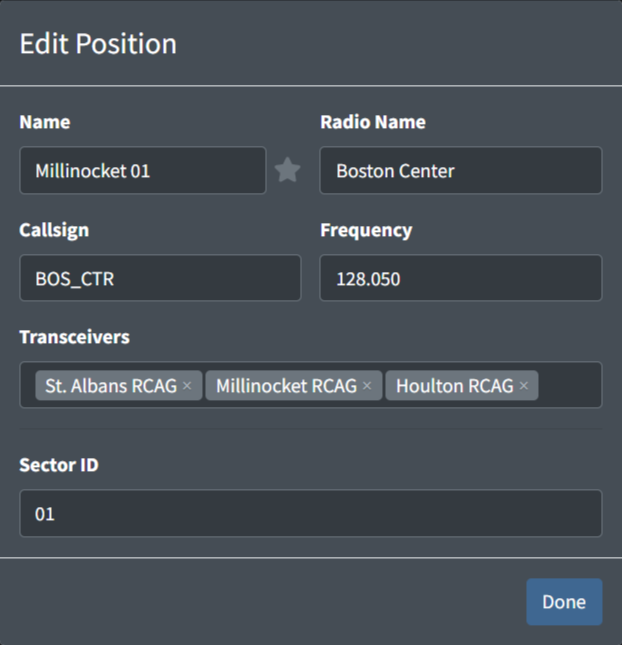 Editing a position