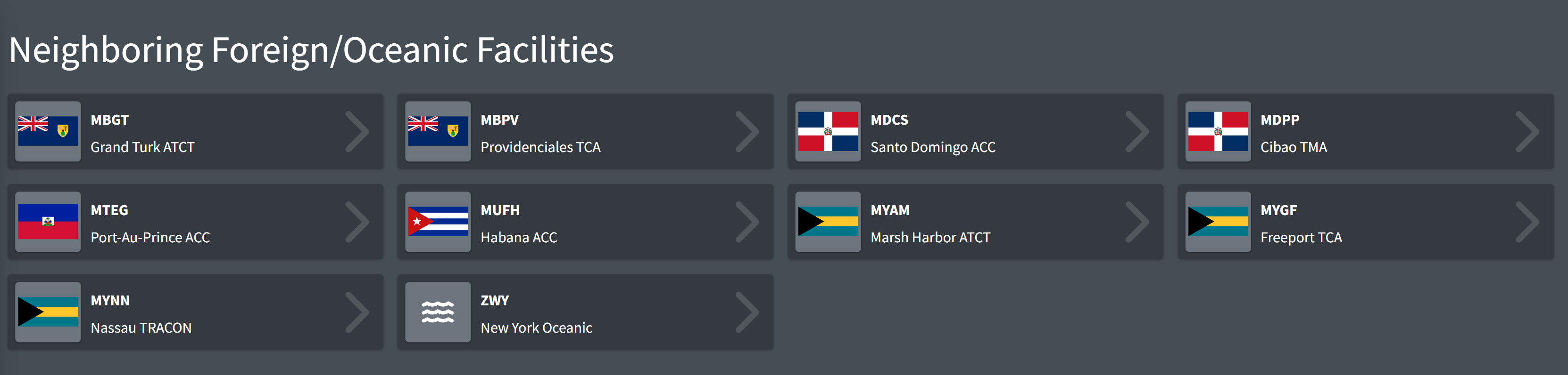 The foreign and oceanic facilities page