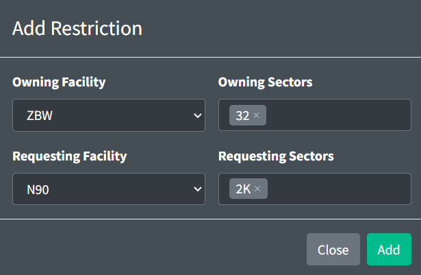 Adding a restriction