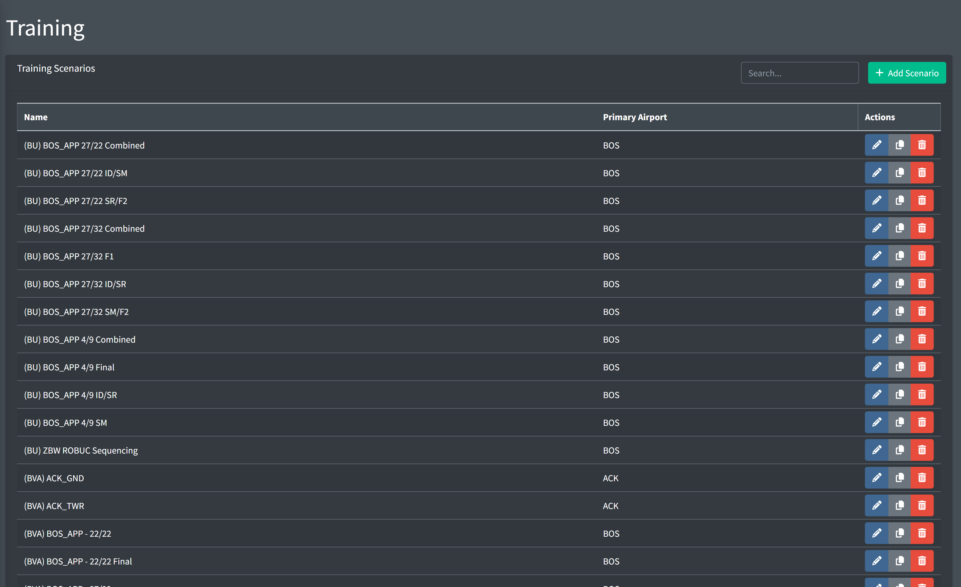Training page