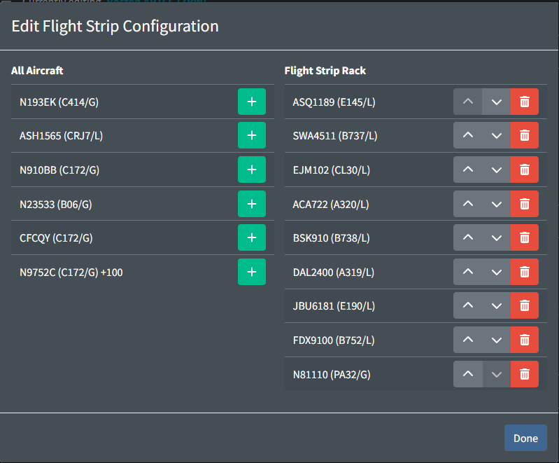 Edit Flight Strip Configuration