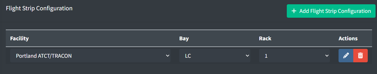 Flight Strip Configuration List