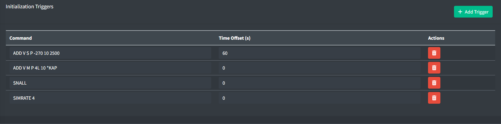 Scenario Initialization Triggers