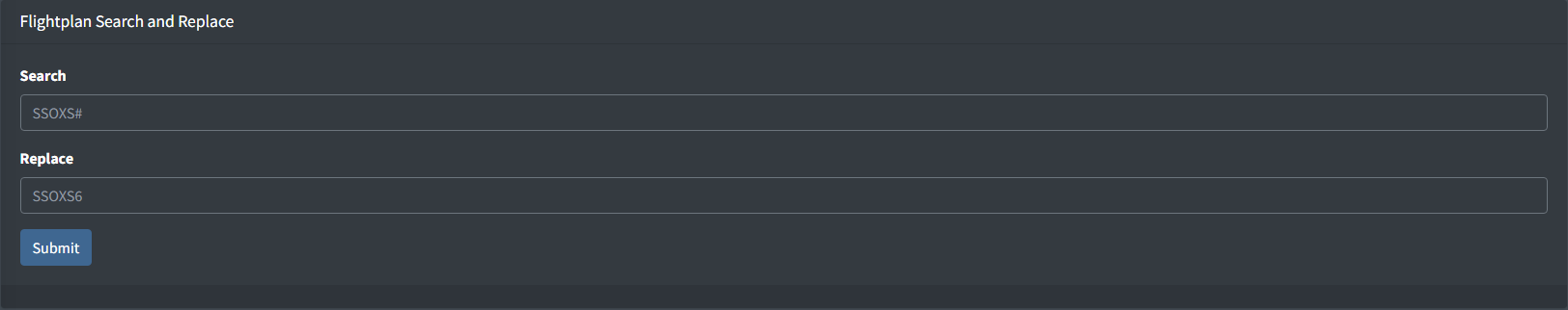 Flight Plan Search and Replace