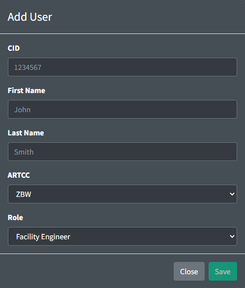 Adding a user