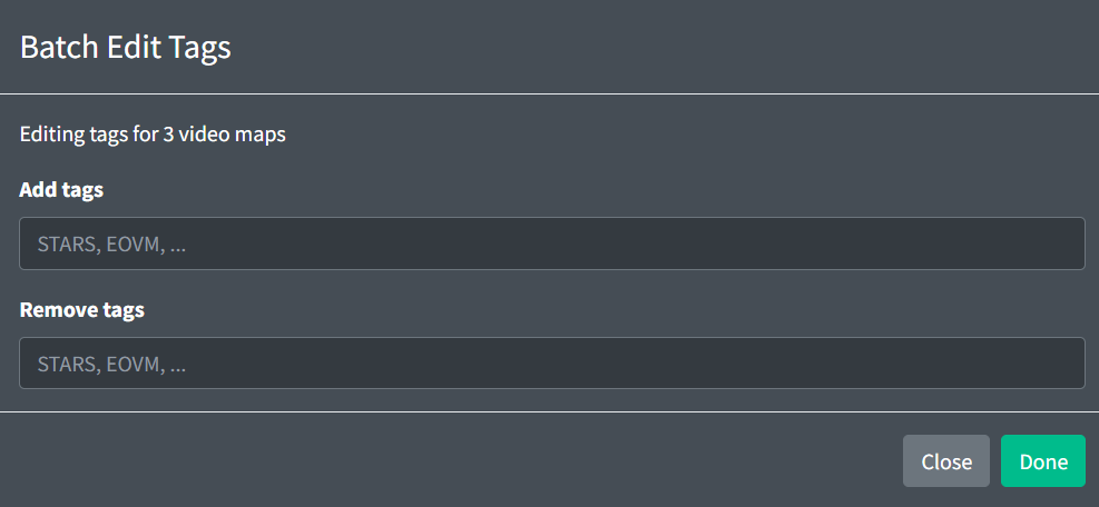 Batch editing tags