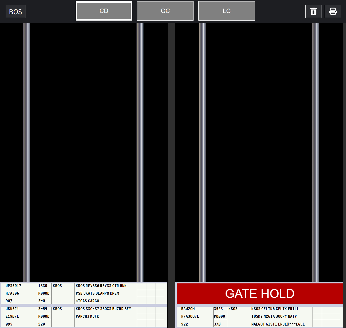 A vStrips display